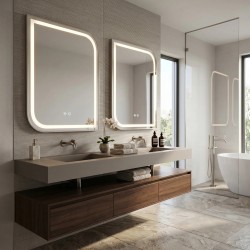 Lustro ścienne LED ZONE 80x60 Nikiel Szczotkowany