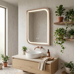 Lustro ścienne LED ZONE 70x50 Różowe Złoto Szczotkowane