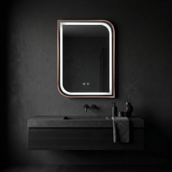 Lustro ścienne LED ZONE 70x50 Różowe Złoto Szczotkowane