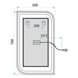 Lustro ścienne LED ZONE 70x50 Różowe Złoto Szczotkowane