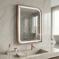 Lustro ścienne LED ZONE 70x50 Różowe Złoto Szczotkowane