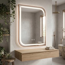 Lustro ścienne LED ZONE 80x60 Różowe Złoto Szczotkowane