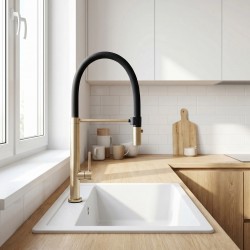 Bateria kuchenna Rea Viera Złota Szczotkowana