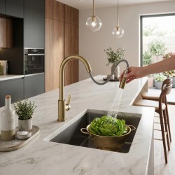 Bateria kuchenna Rea Ontario Złota Szczotkowana