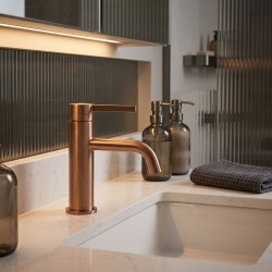 Bateria umywalkowa Rea Foster Miedź Szczotkowana Niska