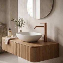 Bateria umywalkowa Rea Foster Miedź Szczotkowana Wysoka