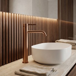 Bateria umywalkowa Rea Foster Miedź Szczotkowana Wysoka