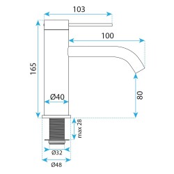 Bateria umywalkowa Rea Rivo Nikiel Szczotkowany