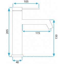Bateria umywalkowa Rea Foss czarna niska