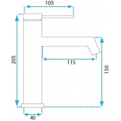 Bateria Umywalkowa Rea Foss nikiel szczotkowany Inox niska