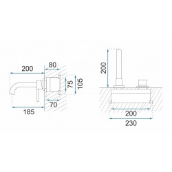 Bateria Podtynkowa REA LUNGO Miedziana Szczotkowana Długa + BOX