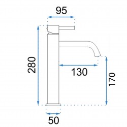 Bateria Umywalkowa REA Lungo Grip Tytan Wysoka