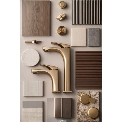 Bateria Umywalkowa PREMIUM REA Joe Złota Szczotkowana Niska