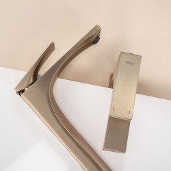 Bateria Umywalkowa PREMIUM REA Joe Złota Szczotkowana Niska