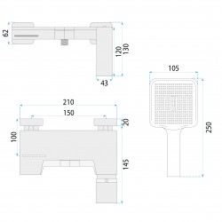 Bateria Wannowa PREMIUM REA Joe Złota Szczotkowana