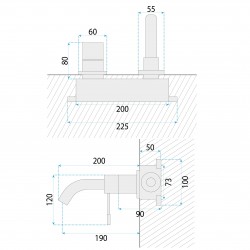 Bateria Podtynkowa REA LUNGO Diamond Chrom + BOX