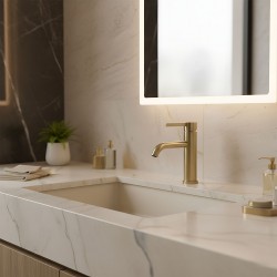 Bateria Umywalkowa Rea Foster Złoty Szczotkowany Niska