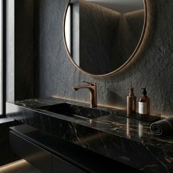 Bateria Umywalkowa PREMIUM REA Vision Miedź Szczotkowana Niska