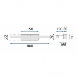 Kinkiet łazienkowy LED APP1862-1W 80 cm Złoty