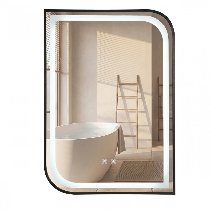 Lustro ścienne LED ZONE 80X60 Czarny