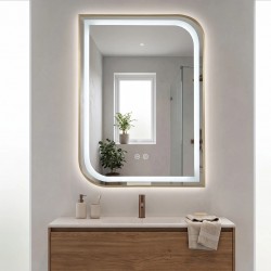 Lustro ścienne LED ZONE 70X50 Złoty Szczotkowany