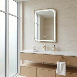 Lustro ścienne LED ZONE 70X50 Złoty Szczotkowany