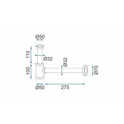 Syfon umywalkowy Rea z korkiem klik-klak Rea Miedziany Szczotkowany