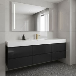 Bateria umywalkowa Rea Arlo Złota Szczotkowana Niska