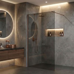 Kabina prysznicowa Walk-In Rea Flexi Grey / Brush Copper 80