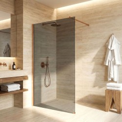 Kabina prysznicowa Walk-In Rea Flexi Grey / Brush Copper 90