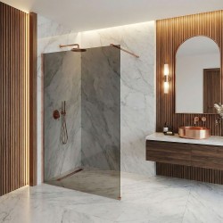 Kabina prysznicowa Walk-In Rea Flexi Grey / Brush Copper 110