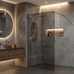Kabina prysznicowa Walk-In Rea Flexi Grey / Brush Copper 110