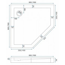Kabina Prysznicowa Rea DIAMOND 90x90 Złota Szczotkowana