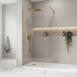 Kabina prysznicowa Walk-In Rea Flexi Transparent / Brush Gold 80