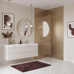 Kabina prysznicowa Walk-In Rea Flexi Transparent / Brush Gold 130