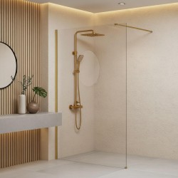Kabina prysznicowa Walk-In Rea Flexi Transparent / Brush Gold 130