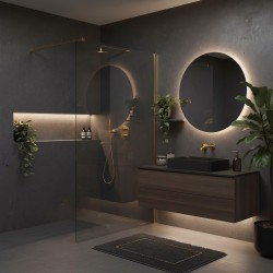 Kabina prysznicowa Walk-In Rea Flexi Transparent / Brush Gold 140