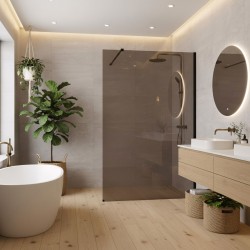 Kabina prysznicowa Walk-In Rea Flexi Brown / Black 100