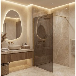 Kabina prysznicowa Walk-In Rea Flexi Brown / Brush Gold 140