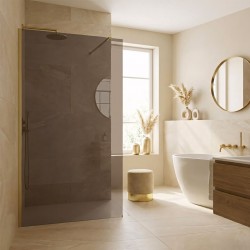 Kabina prysznicowa Walk-In Rea Flexi Brown / Brush Gold 140