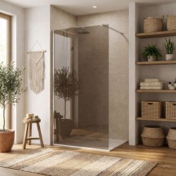 Kabina prysznicowa Walk-In Rea Flexi Brown / Chrome 100
