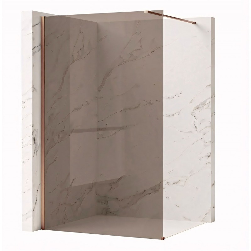 Kabina prysznicowa Walk-In Rea Flexi Brown / Brush Copper 80