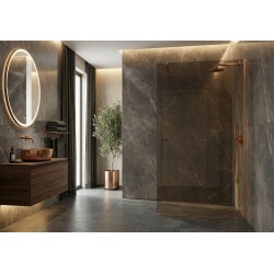 Kabina prysznicowa Walk-In Rea Flexi Brown / Brush Copper 90