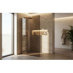 Kabina prysznicowa Walk-In Rea Flexi Brown / Brush Copper 90