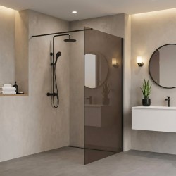 Kabina prysznicowa Walk-In Rea Flexi Brown / Black 90