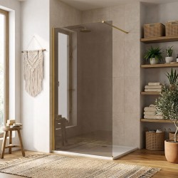 Kabina prysznicowa Walk-In Rea Flexi Brown / Brush Gold 100