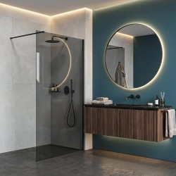 Kabina prysznicowa Walk-In Rea Flexi Grey / Black 80
